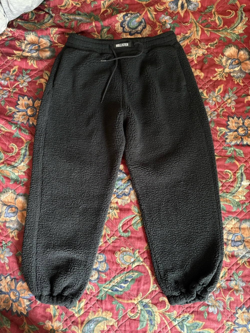 Hollister Black Sherpa Jogger Track Pants